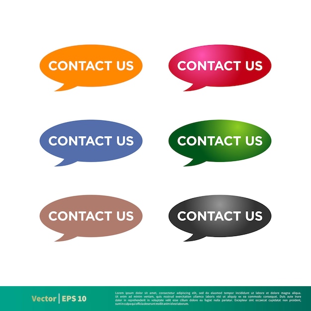 Contact Us Button Sticker Icon Vector Template Illustration Design Vector EPS 10