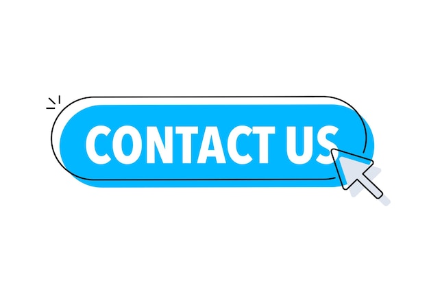 Contact us button with cursor Pointer click Vector web button