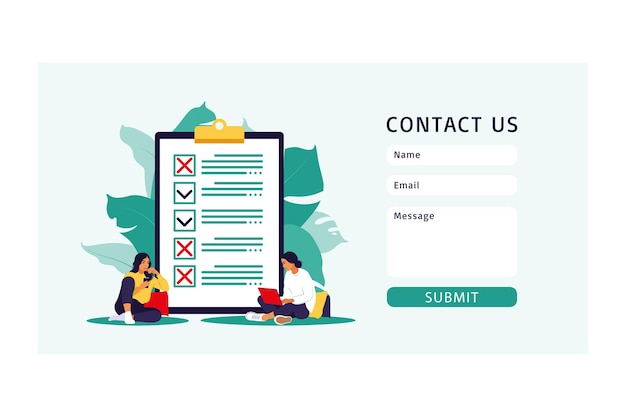 Contact us form template for web