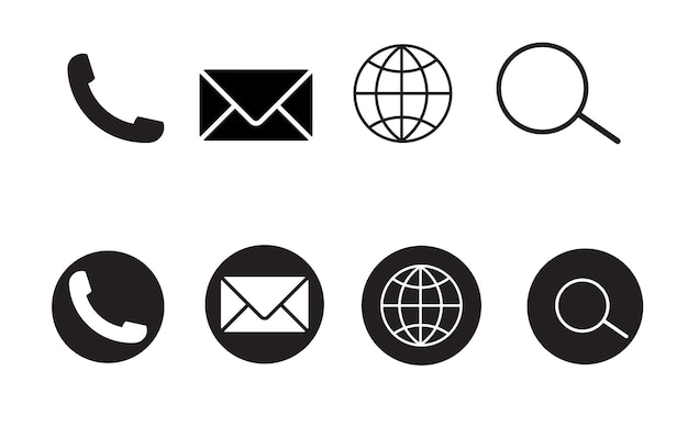 Contact us icon set collection Communication icon vector illustration