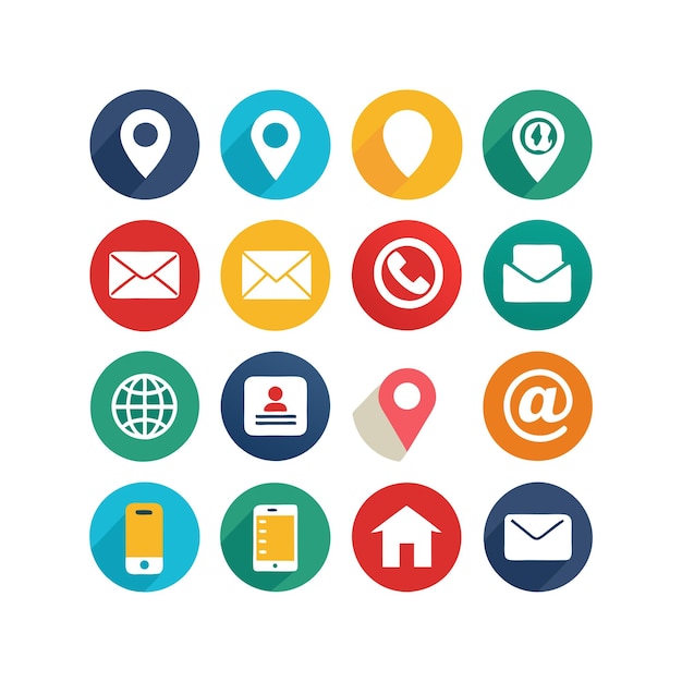 Contact Us icon set collection for websites and mobile applications