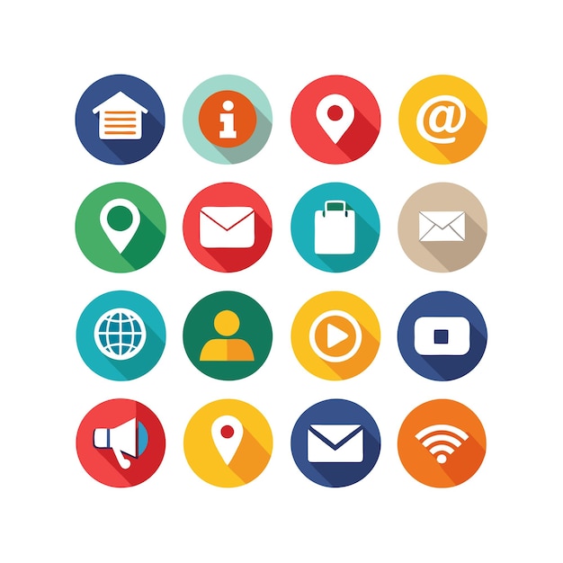 Contact Us icon set collection for websites and mobile applications