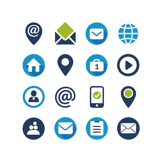 Contact Us icon set collection for websites and mobile applications