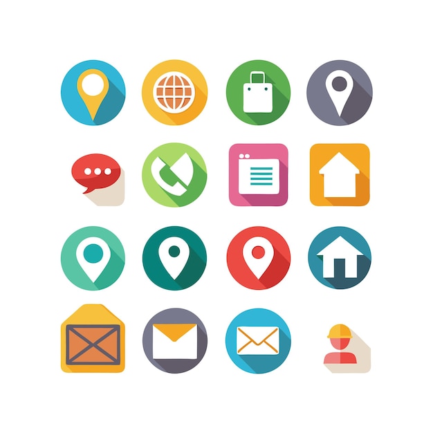 Contact Us icon set collection for websites and mobile applications