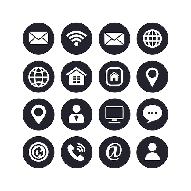 Contact Us icon set collection for websites and mobile applications