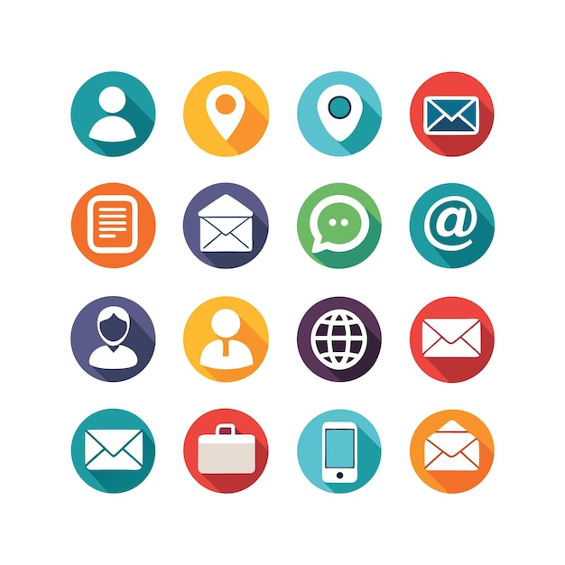 Contact Us icon set collection for websites and mobile applications