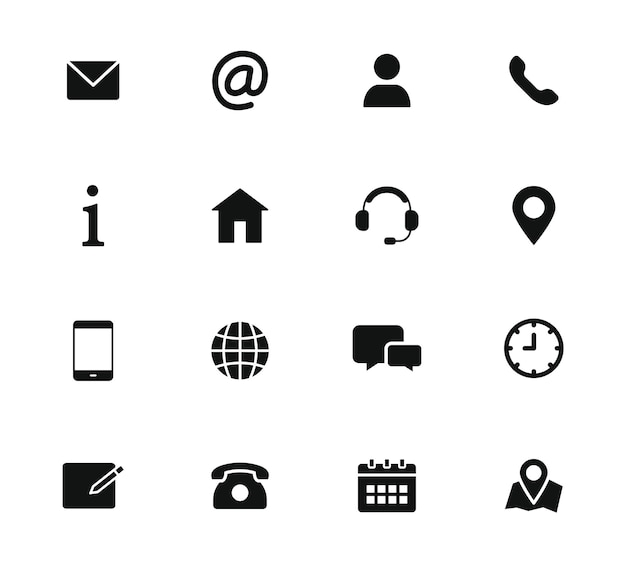 Contact Us icon set Communication icons