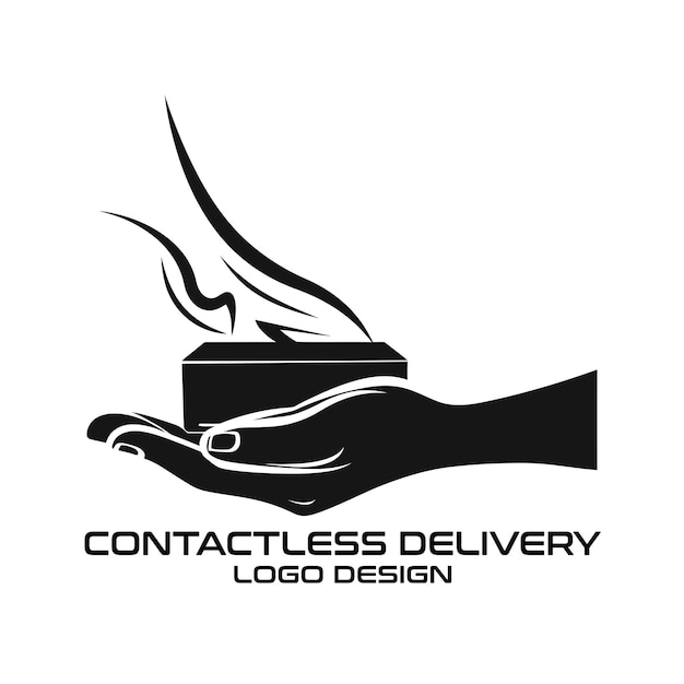 Contactless Delivery Vector Logo Design