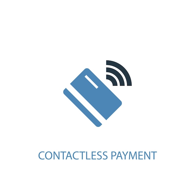 Contactless payment concept 2 colored icon. Simple blue element illustration. contactless payment concept symbol design. Can be used for web and mobile UI/UX