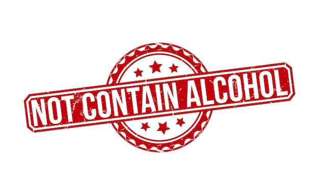 not contain alcohol Red Rubber Stamp vector design