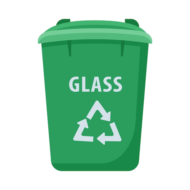 Vector container for glass waste semi flat color vector object