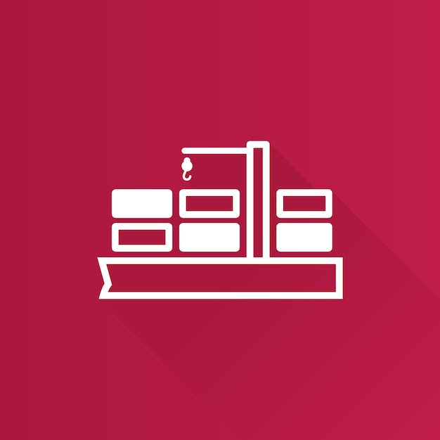 Container shipping flat color icon long shadow vector illustration