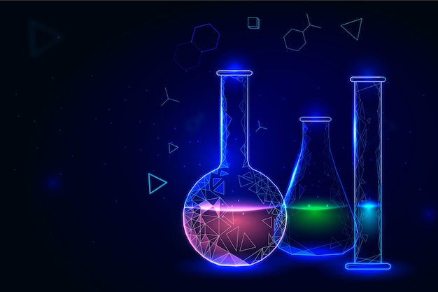 Containers for chemistry lab background