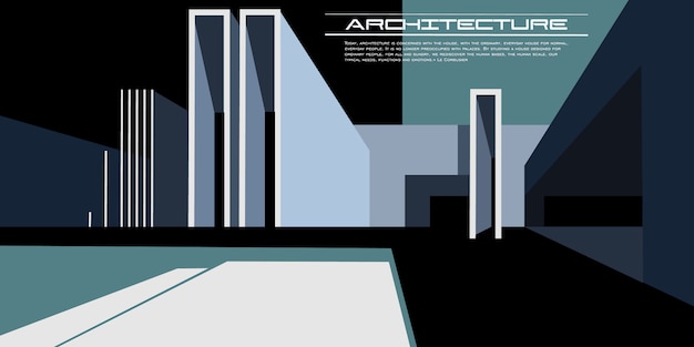 Contemporary architecture vector mockup for a layout landing page or design advertising booklet or leaflet