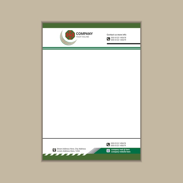 Contemporary Corporate Letterhead A Minimalistic and Clean Design for Your Business