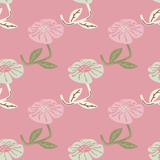 Contemporary cute stylized flowers seamless pattern Decorative naive style botanical wallpaper