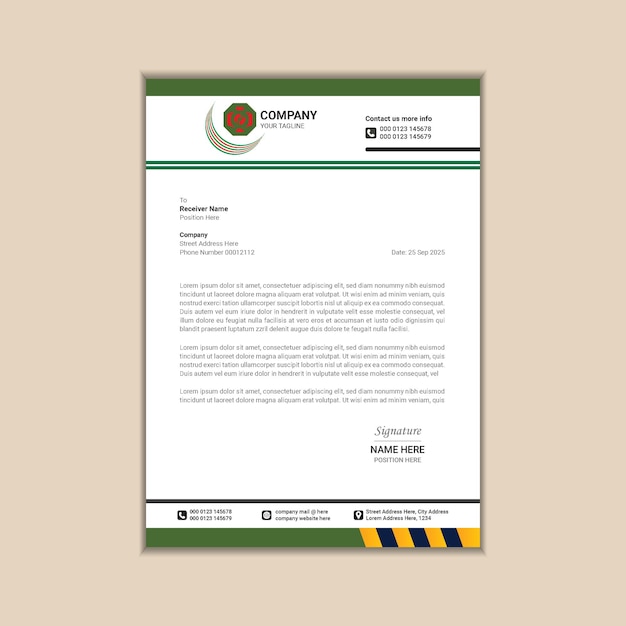 Contemporary Letterhead Vector Template for Modern Enterprises