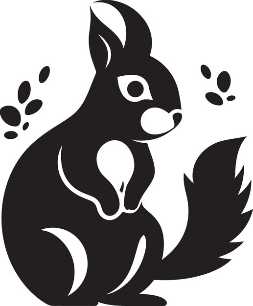 Vector contemporary squirrel vector black illustrationradiant squirrel silhouette black vector art