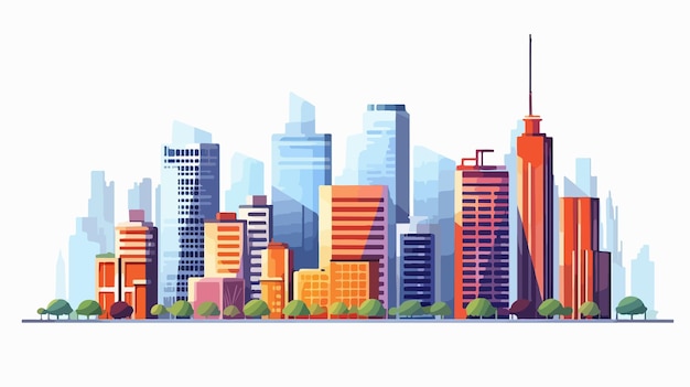 Contemporary Urban Skyscraper Flat Design Vector Art