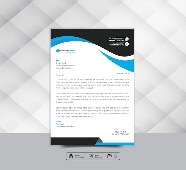 A contemporary vector template for your projects corporate letterhead