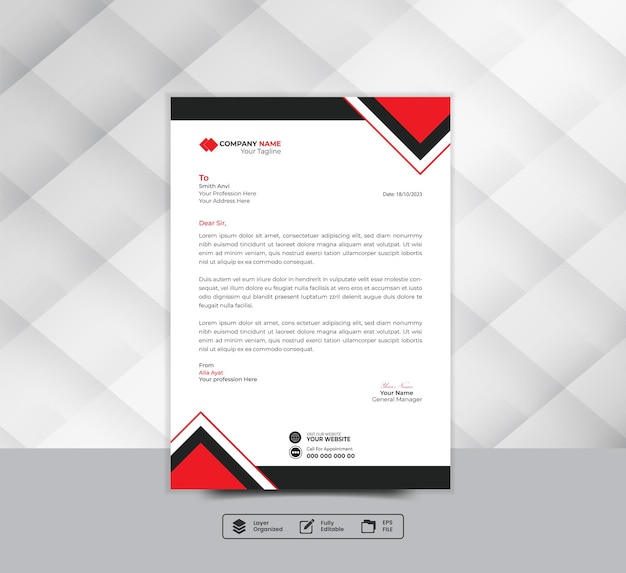 A contemporary vector template for your projects corporate letterhead