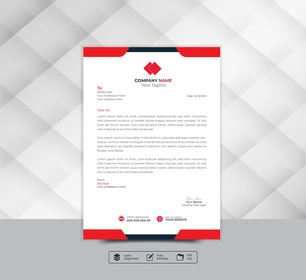 A contemporary vector template for your projects corporate letterhead