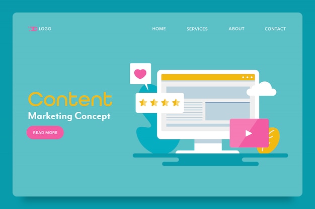 Content marketing concept landing page