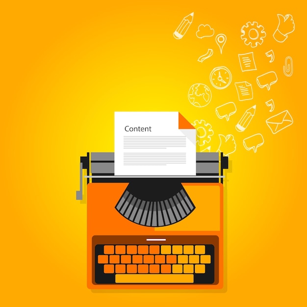 content marketing copywriting typewriter