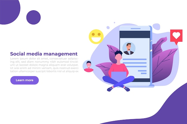 Content SMM manager strategy processes concept. Flat vector illustration.