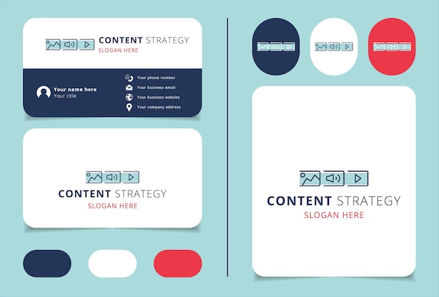 Content strategy logo design with editable slogan branding