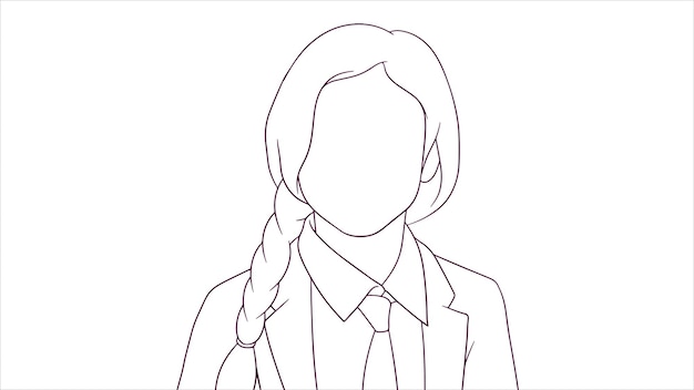 Content Student Wearing Uniform hand drawn style vector illustration