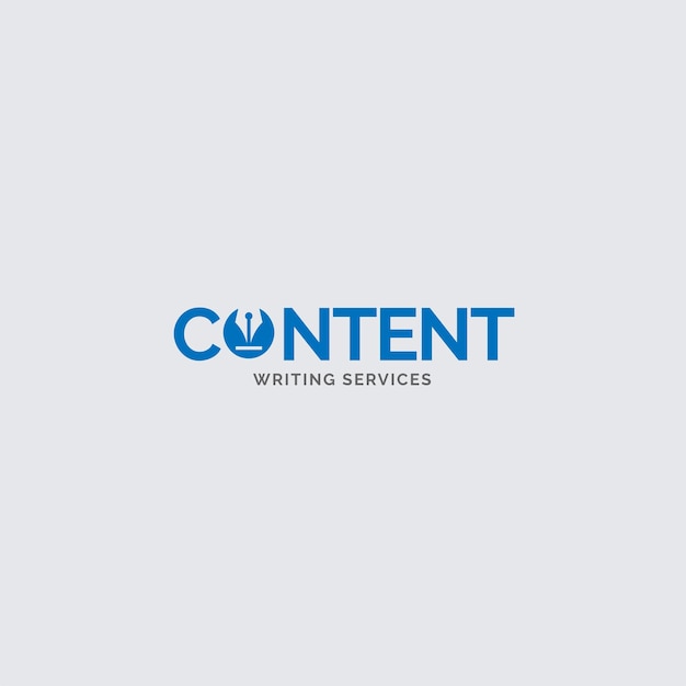 Content Writing logo Two colors flat pen  logo minimal logo design template