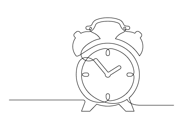 Continuous drawing of one line of an alarm clock