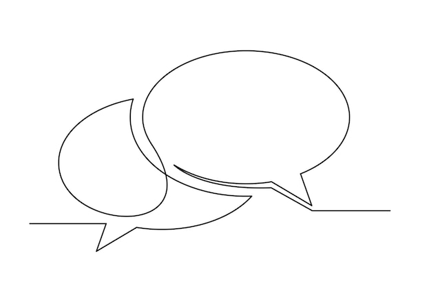 Continuous drawing of one line of an speech bubble