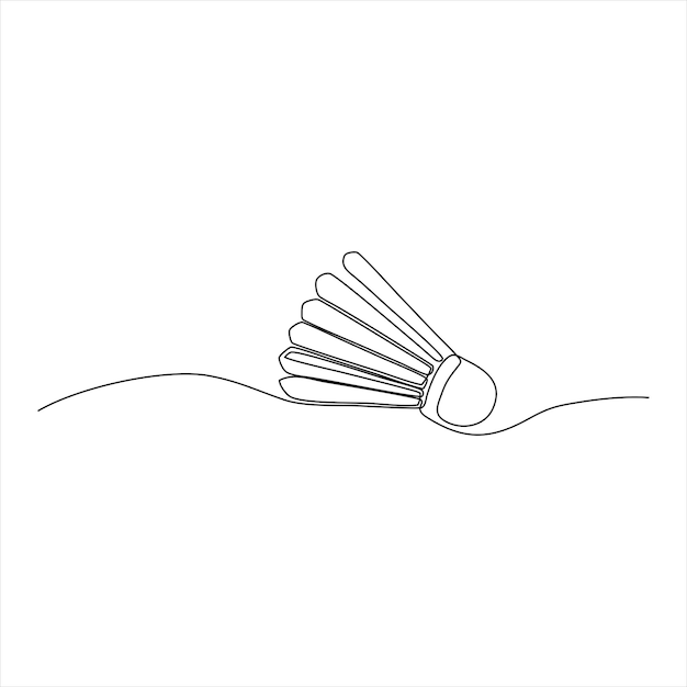 continuous line art of badminton