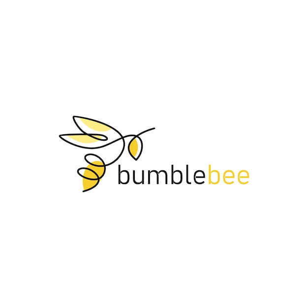 Continuous line bee logo 