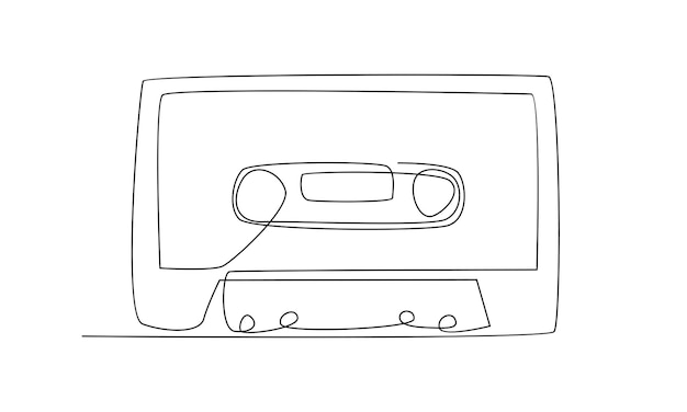 continuous line of cassette tape ribbon