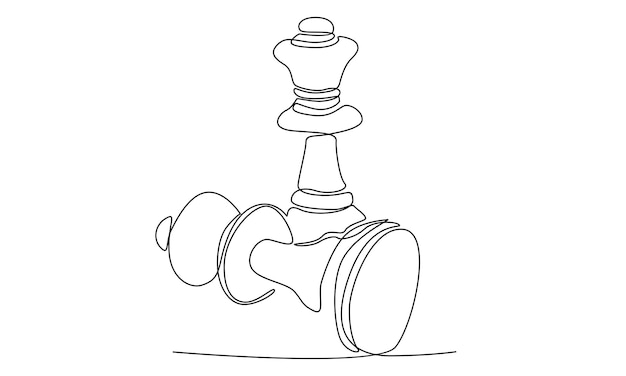 Continuous line of chess game concept