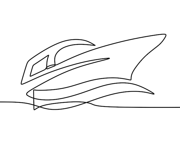 continuous line drawing on boat