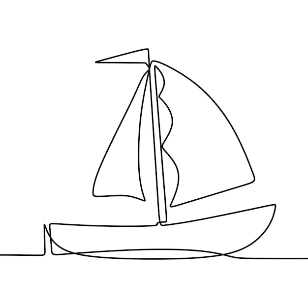 continuous line drawing on boat