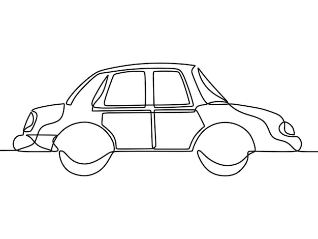 continuous line drawing on car