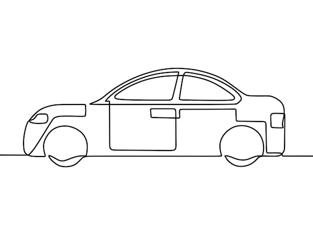 continuous line drawing on car