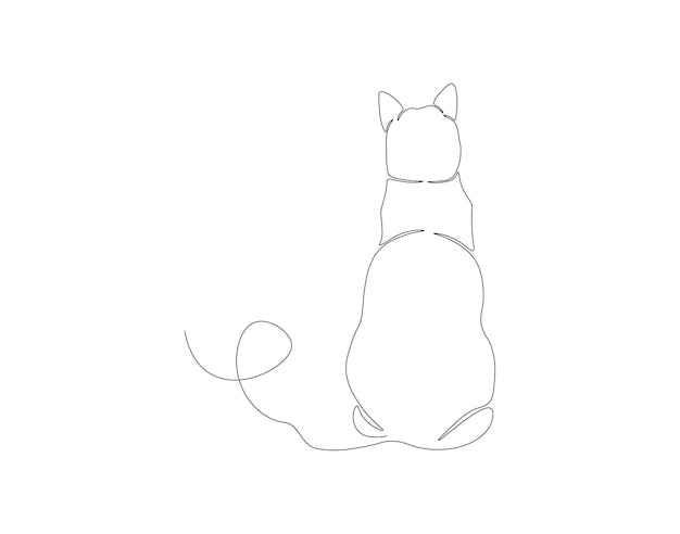 Continuous line drawing of cat One line of cute cat Cute pet concept continuous line art Editable outline