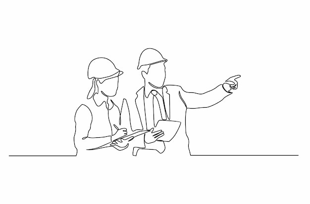 Continuous line drawing of concept discussing for the business vector illustration Premium Vector