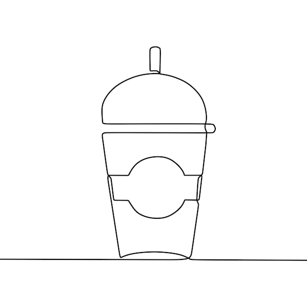 Continuous line drawing on cup