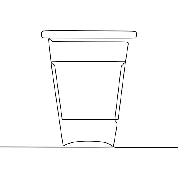 Continuous line drawing on cup