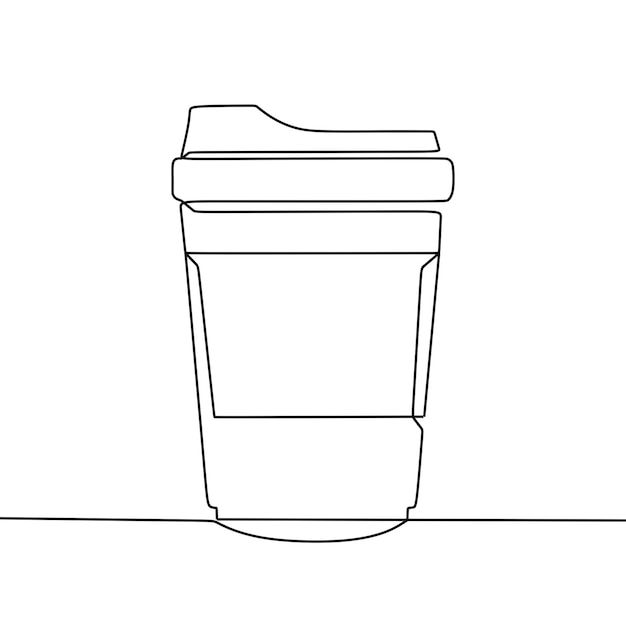 Continuous line drawing on cup