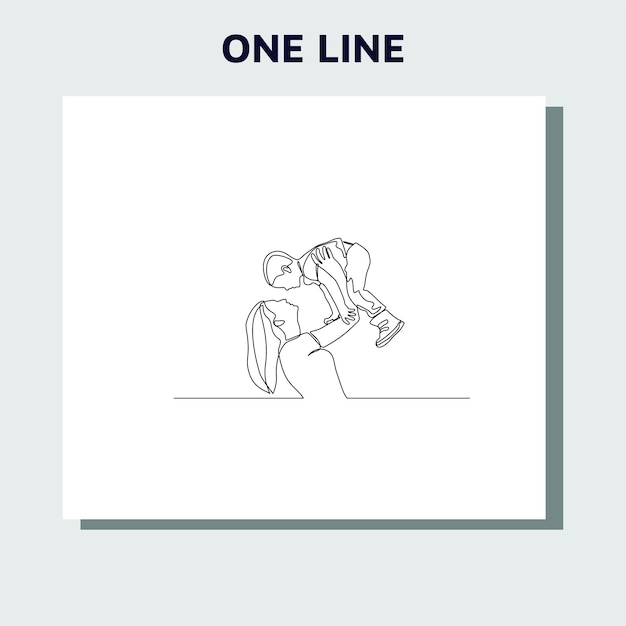 continuous line drawing of family parenthood