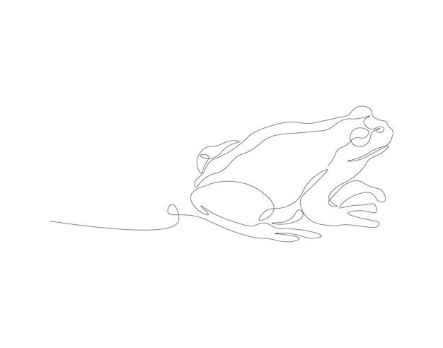 Continuous line drawing of frog One line of cowboy frog Amphibian animal concept continuous line art Editable outline