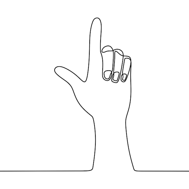 continuous line drawing on hand gestures